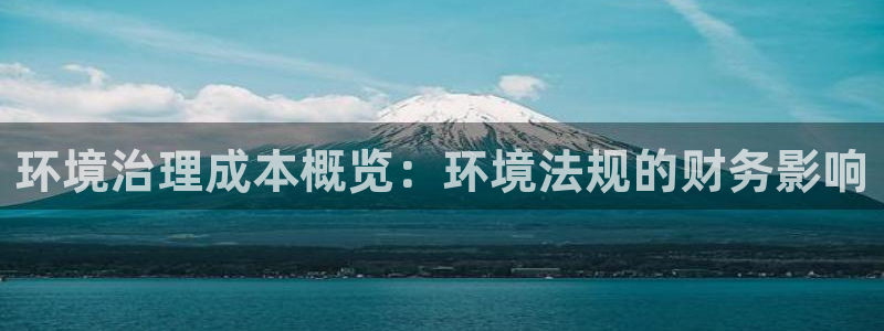 凯发k8国际(中国)官方网站·一触即发|环境治理成本概览：环境法规的财务影响